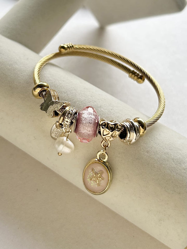 Charms Golden Bracelet Pearl