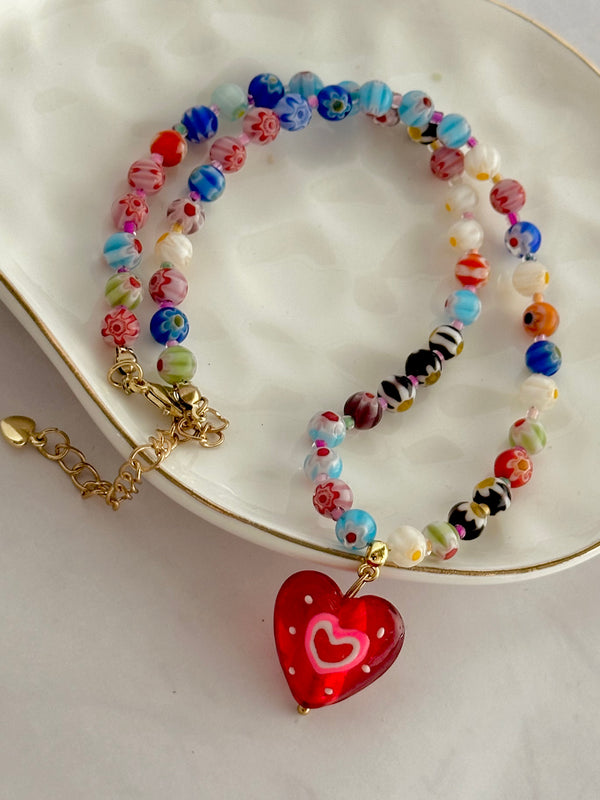 Bead Heart Necklace